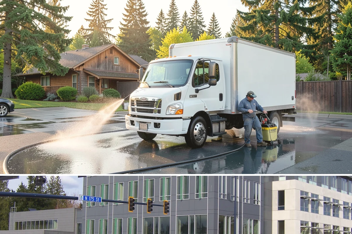 Car Dealership Cleaning in Shoreline, King County, WA - Monthly or quarterly lot cleaning works best, with heavier facade and glass washing in the drier spring and summer months.