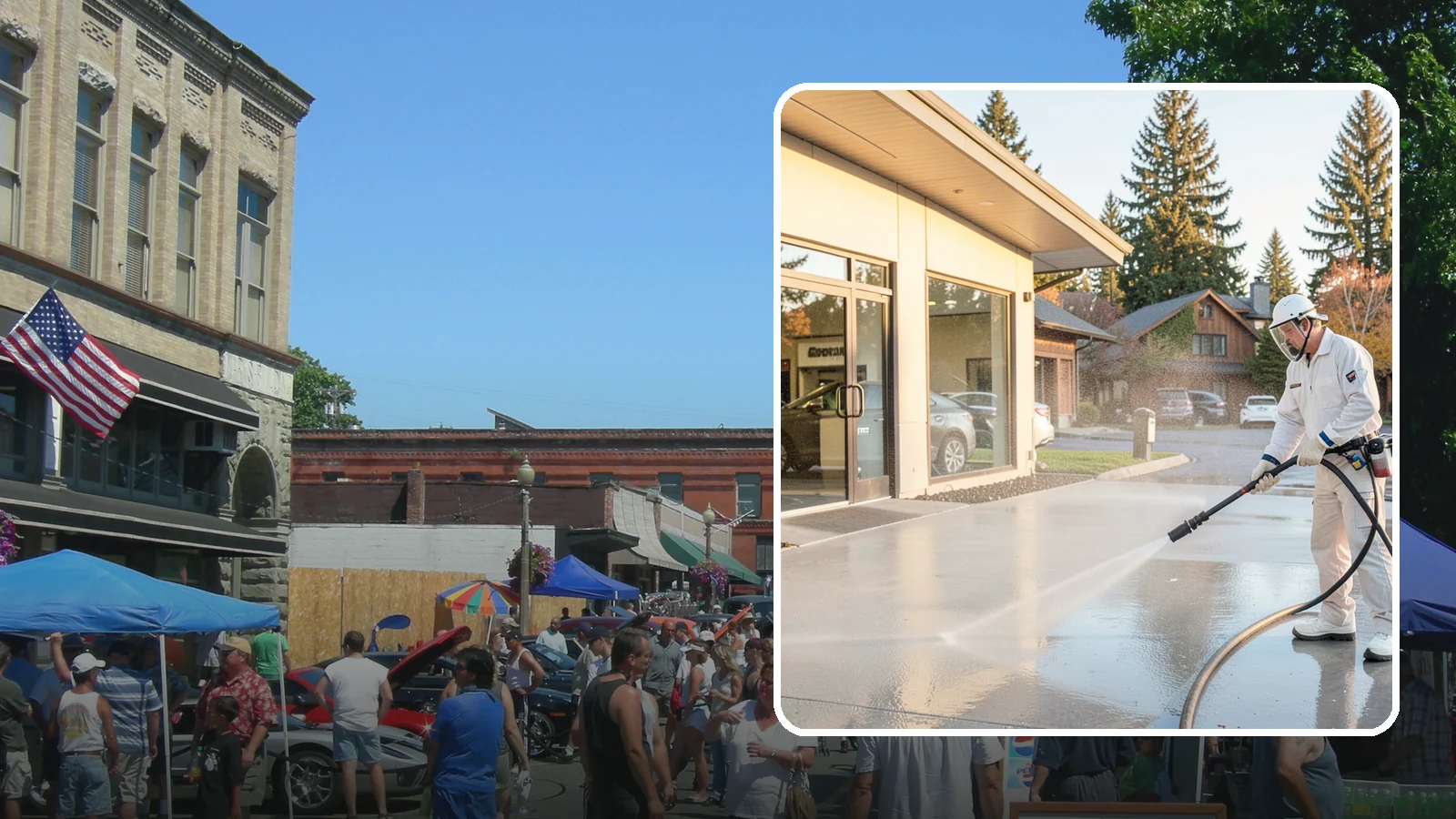 Car Dealership Cleaning in Snohomish, Snohomish County, WA - Large-lot exterior cleaning for auto dealerships that brightens showroom facades, display lots, and service drives so inventory...