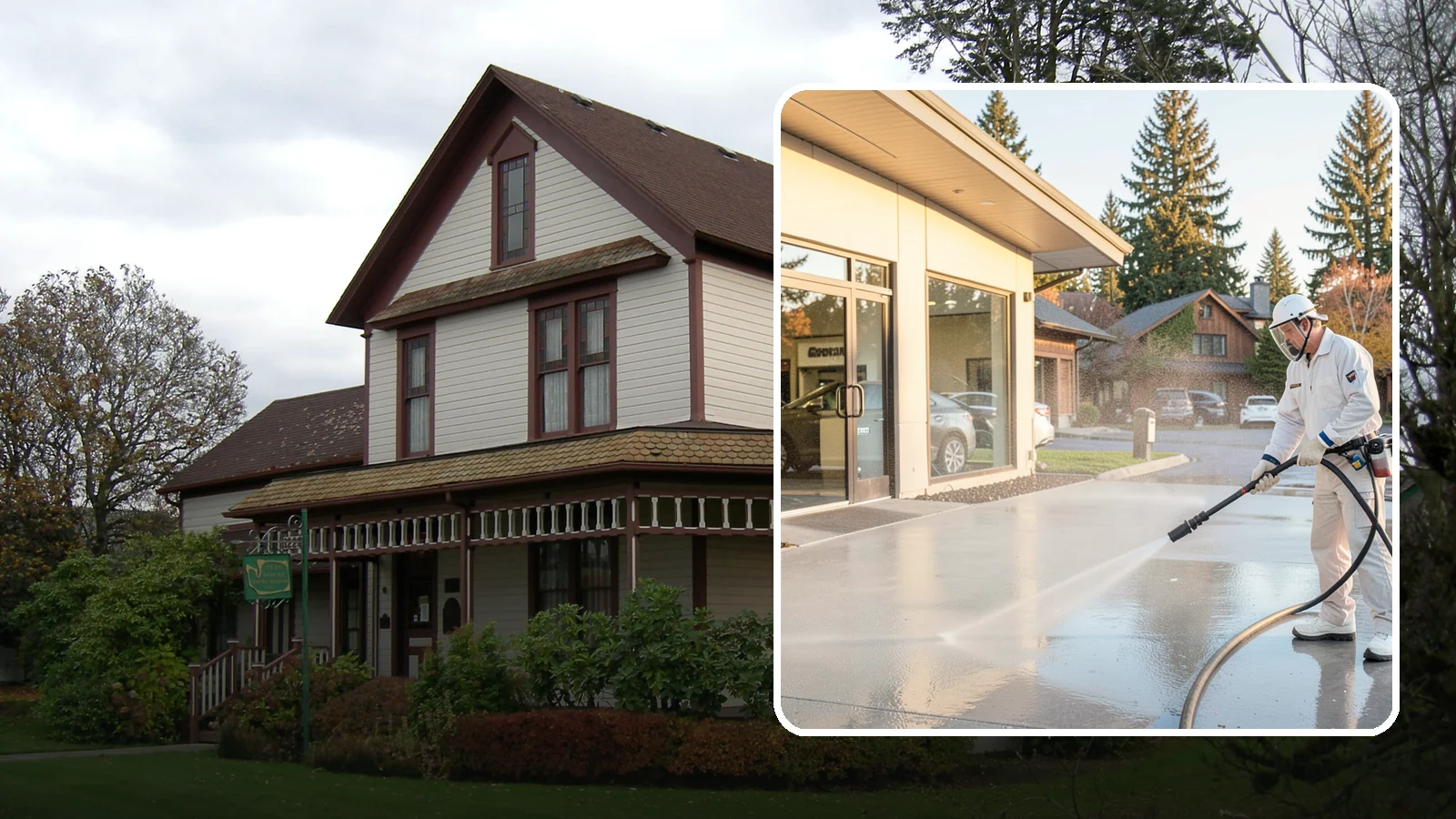 Car Dealership Cleaning in Sumner, Pierce County, WA - Large-lot exterior cleaning for auto dealerships that brightens showroom facades, display lots, and service drives so inventory...
