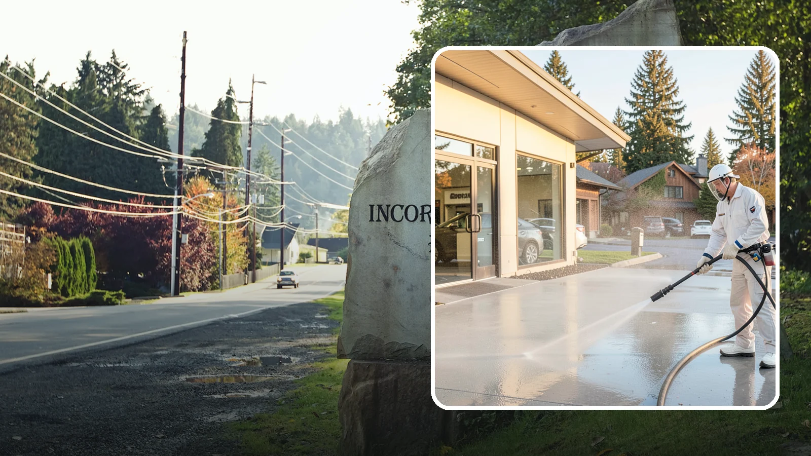 Car Dealership Cleaning in Wilkeson, Pierce County, WA - Large-lot exterior cleaning for auto dealerships that brightens showroom facades, display lots, and service drives so inventory...
