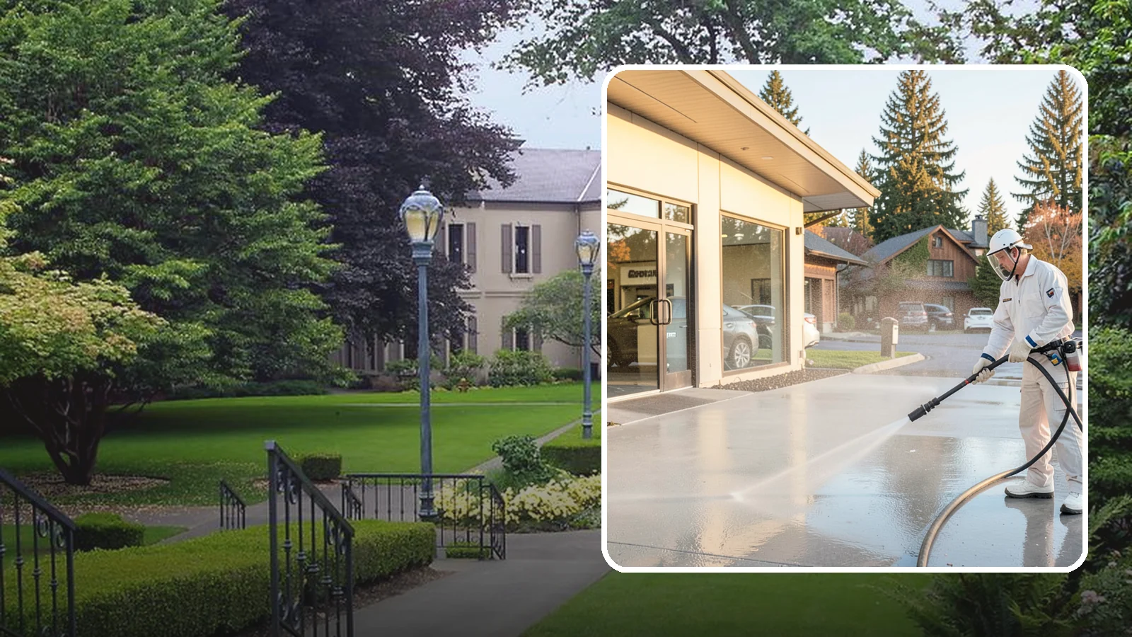 Car Dealership Cleaning in Woodinville, King County, WA - Large-lot exterior cleaning for auto dealerships that brightens showroom facades, display lots, and service drives so inventory...