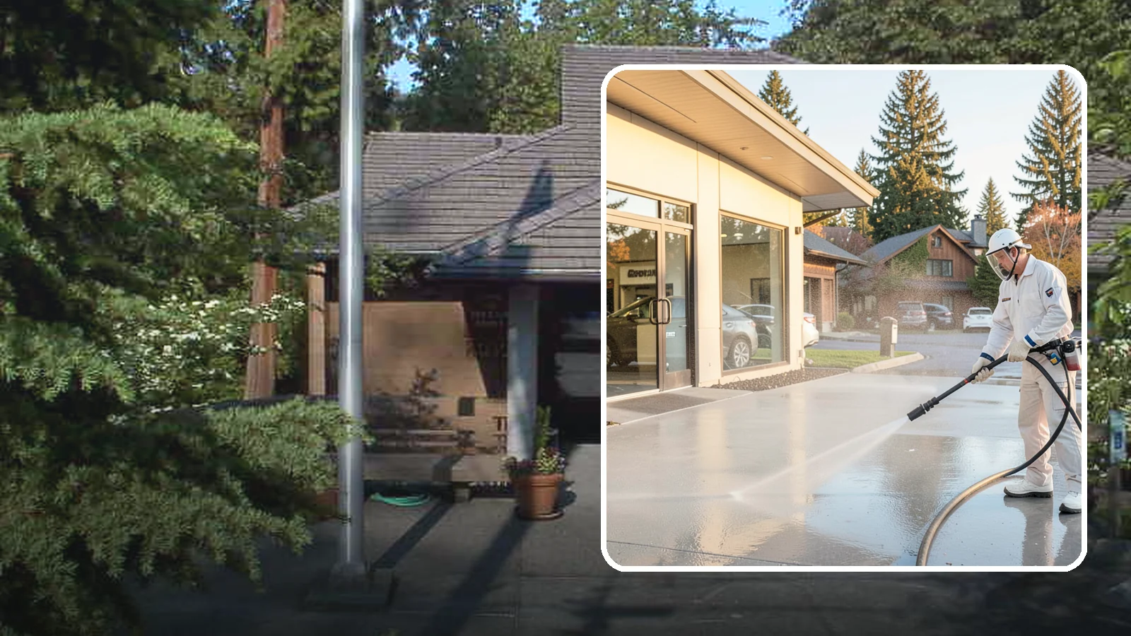 Car Dealership Cleaning in Yarrow Point, King County, WA - Large-lot exterior cleaning for auto dealerships that brightens showroom facades, display lots, and service drives so inventory...