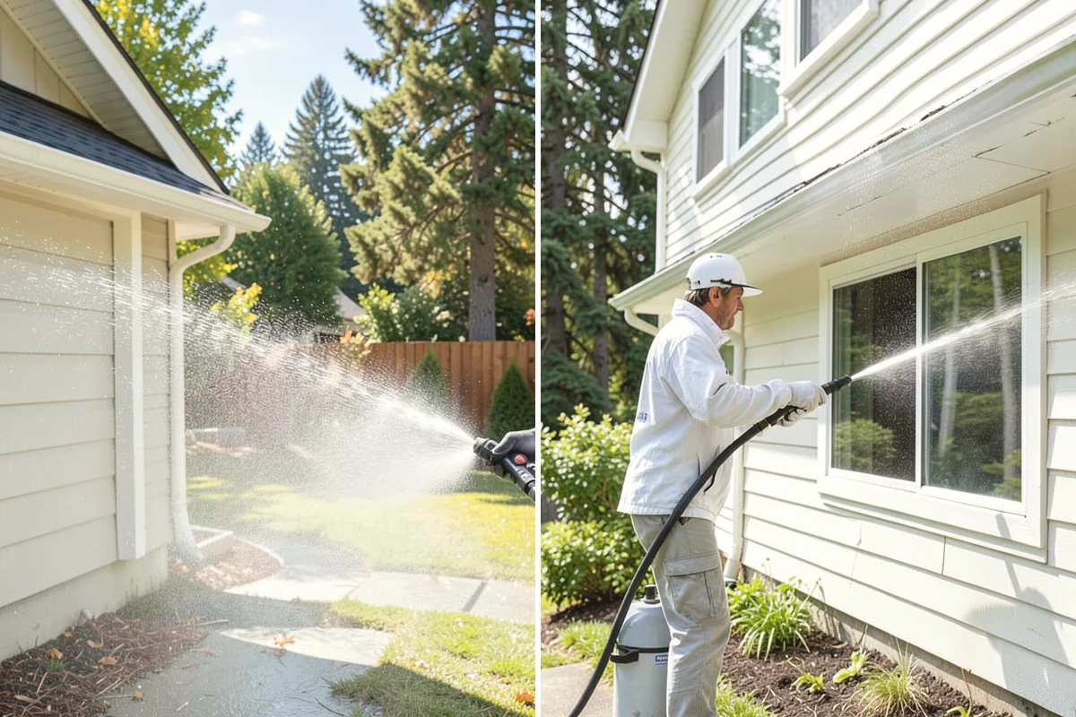 Carport Cleaning in Anacortes, Skagit County, WA - Blow out accumulated leaves and needles from roof and corners