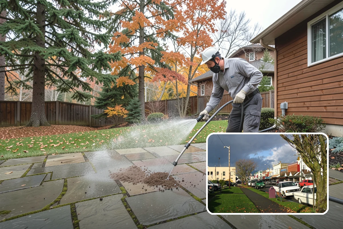 Carport Cleaning in Arlington, Snohomish County, WA - Clears moss and algae from posts and overhead framing