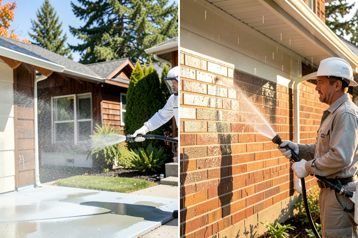 Carport Cleaning in Arlington, Snohomish County, WA - Blow out accumulated leaves and needles from roof and corners