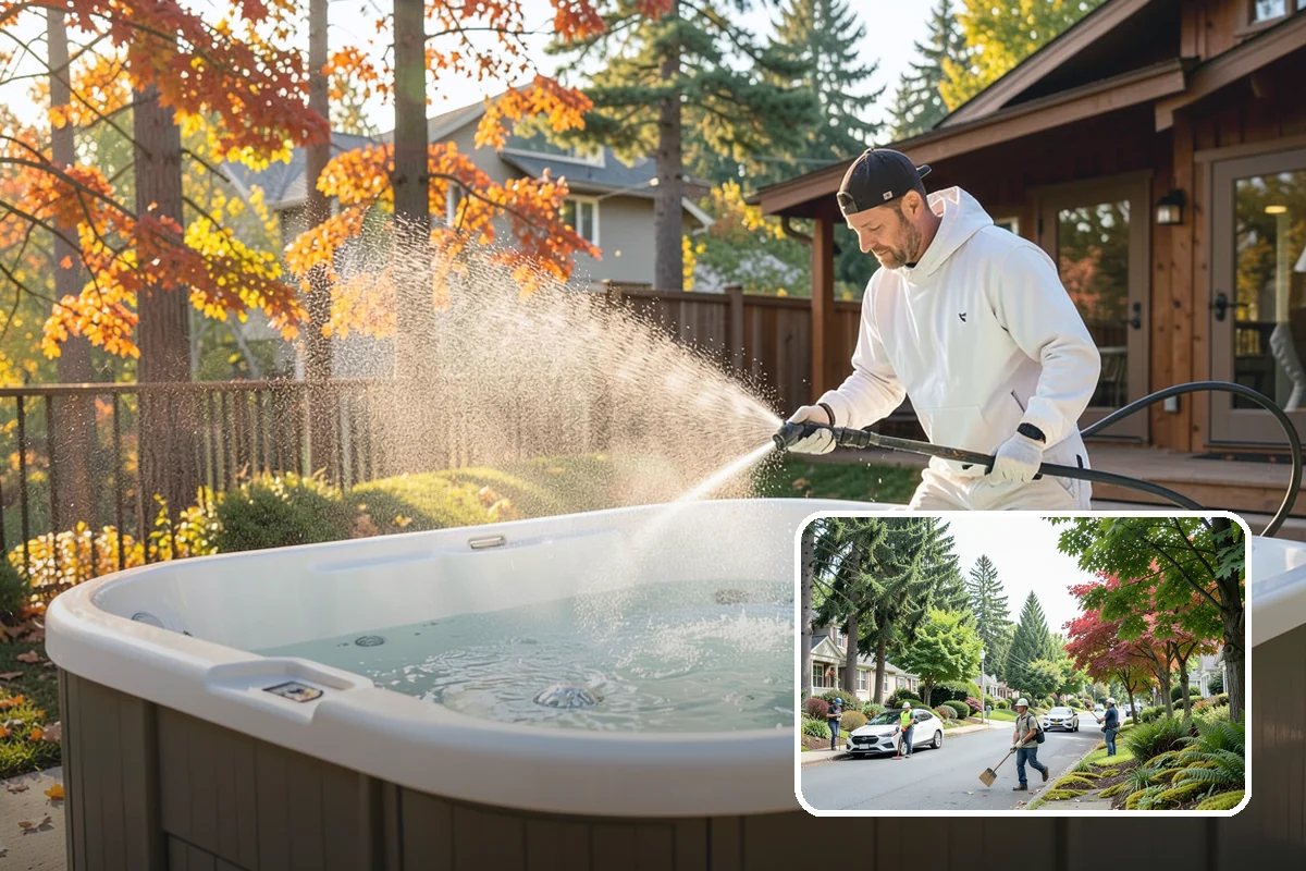 Carport Cleaning in Beaux Arts Village, King County, WA - Clears moss and algae from posts and overhead framing