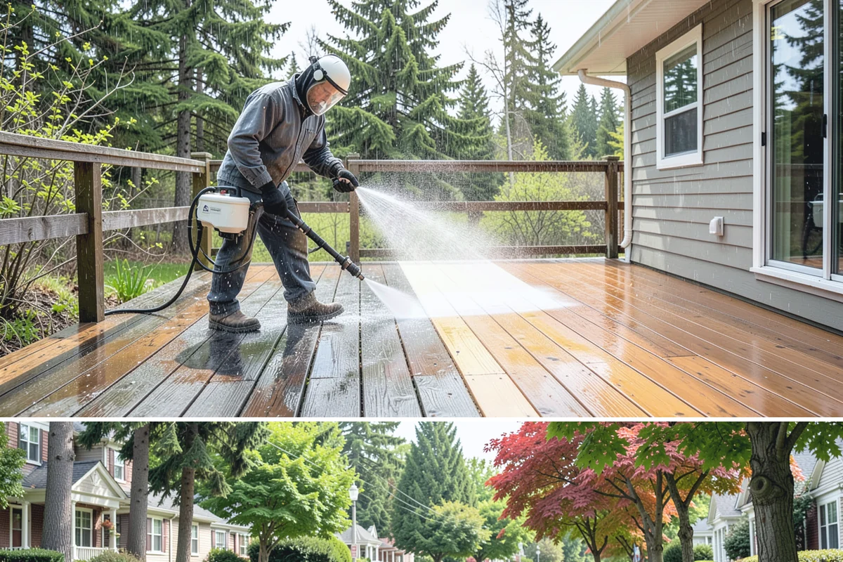Carport Cleaning in Beaux Arts Village, King County, WA - Plan carport cleaning for the drier summer months when the framing can fully dry and moss treatment lasts longest.