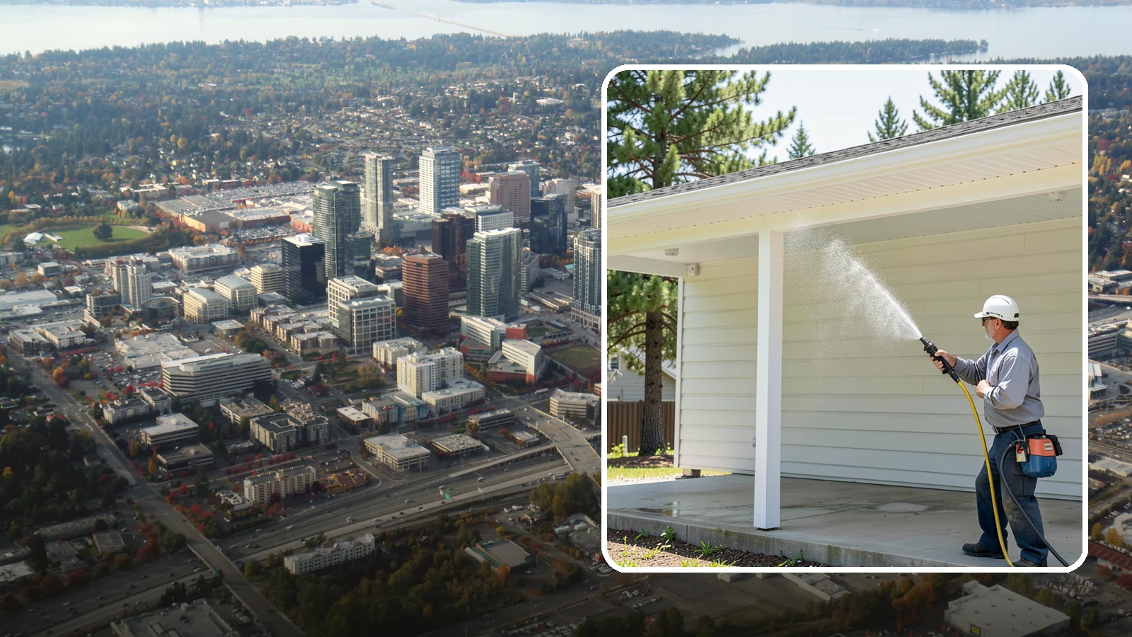 Carport Cleaning in Bellevue, King County, WA - We wash carport posts, roofing, and slab so the open structure stops trapping moss, mud, and dripping tree sap.