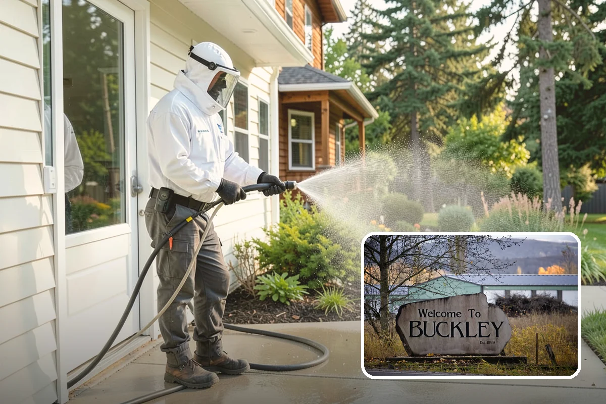 Carport Cleaning in Buckley, Pierce County, WA - Clears moss and algae from posts and overhead framing