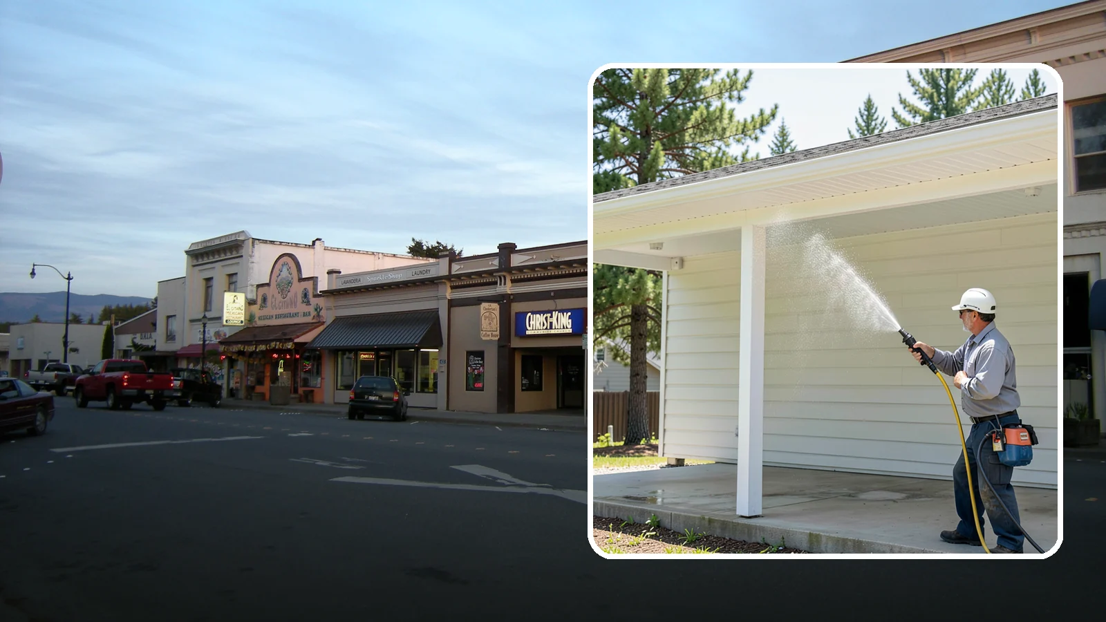 Carport Cleaning in Burlington, Skagit County, WA - We wash carport posts, roofing, and slab so the open structure stops trapping moss, mud, and dripping tree sap.