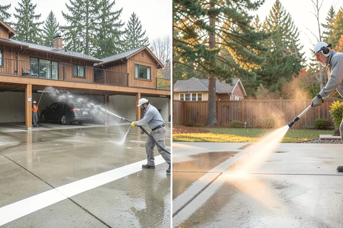 Carport Cleaning in Burlington, Skagit County, WA - Blow out accumulated leaves and needles from roof and corners