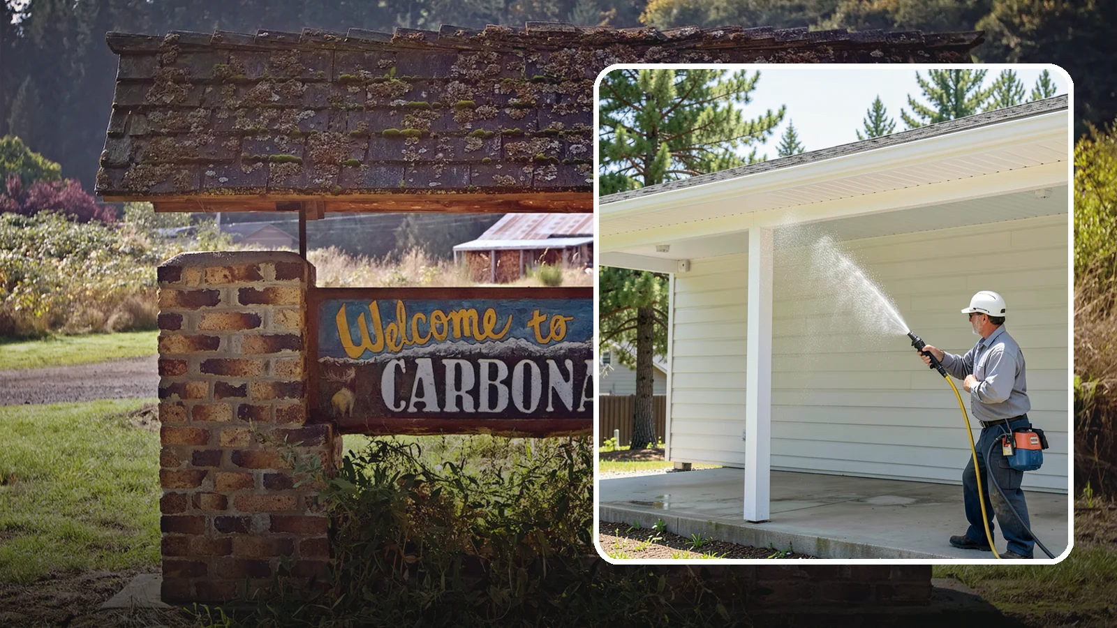 Carport Cleaning in Carbonado, Pierce County, WA - We wash carport posts, roofing, and slab so the open structure stops trapping moss, mud, and dripping tree sap.