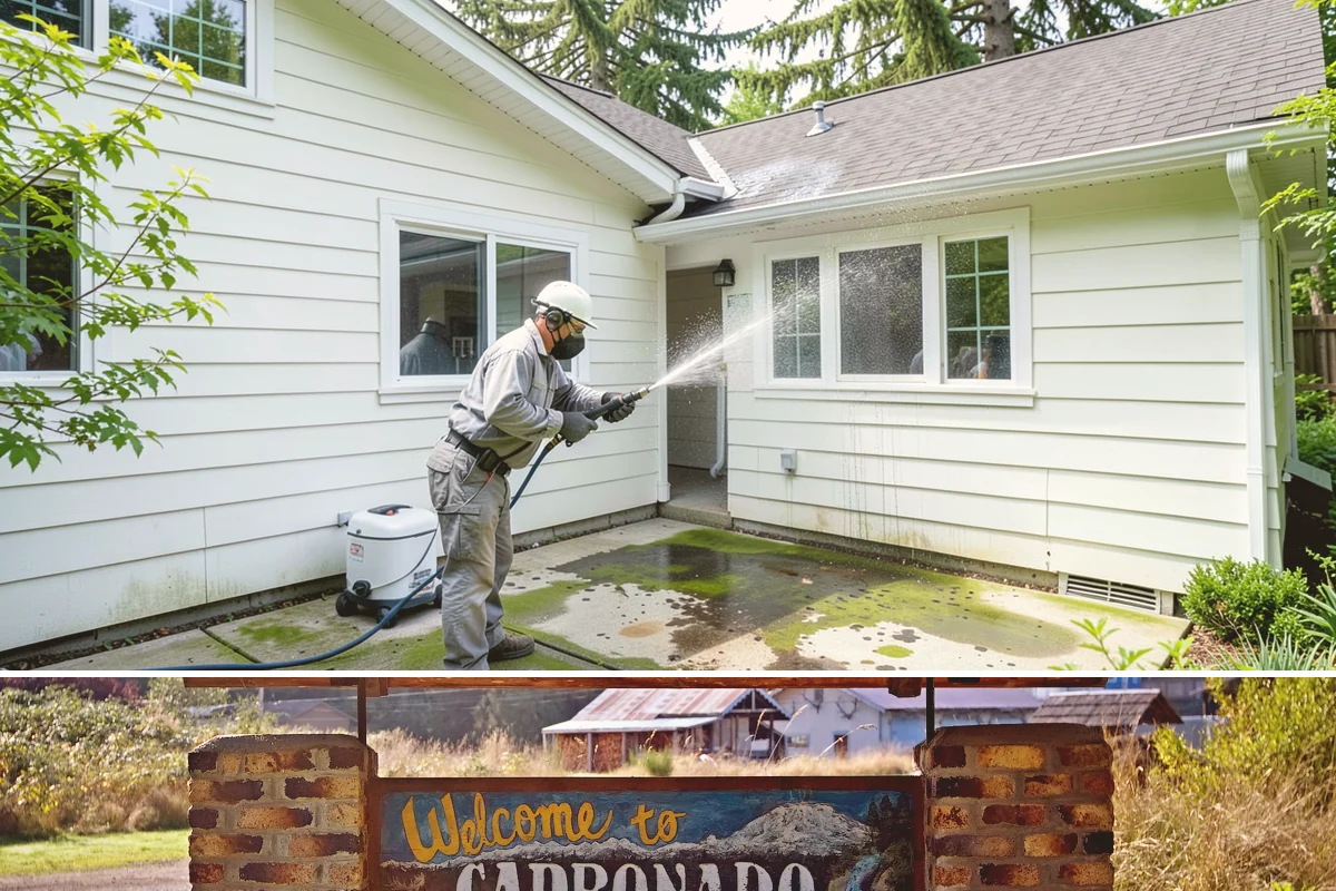 Carport Cleaning in Carbonado, Pierce County, WA - Plan carport cleaning for the drier summer months when the framing can fully dry and moss treatment lasts longest.