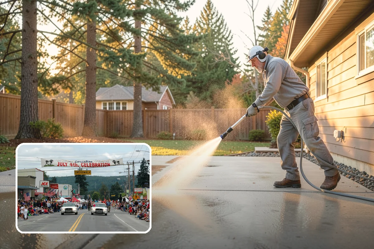 Carport Cleaning in Carnation, King County, WA - Clears moss and algae from posts and overhead framing