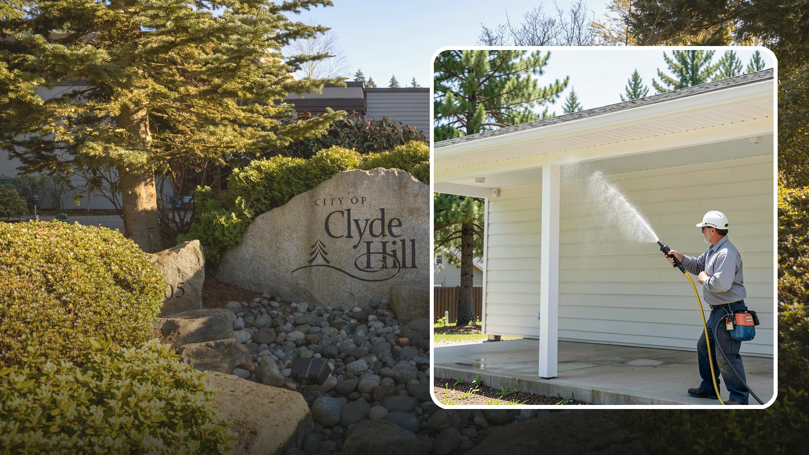 Carport Cleaning in Clyde Hill, King County, WA - We wash carport posts, roofing, and slab so the open structure stops trapping moss, mud, and dripping tree sap.