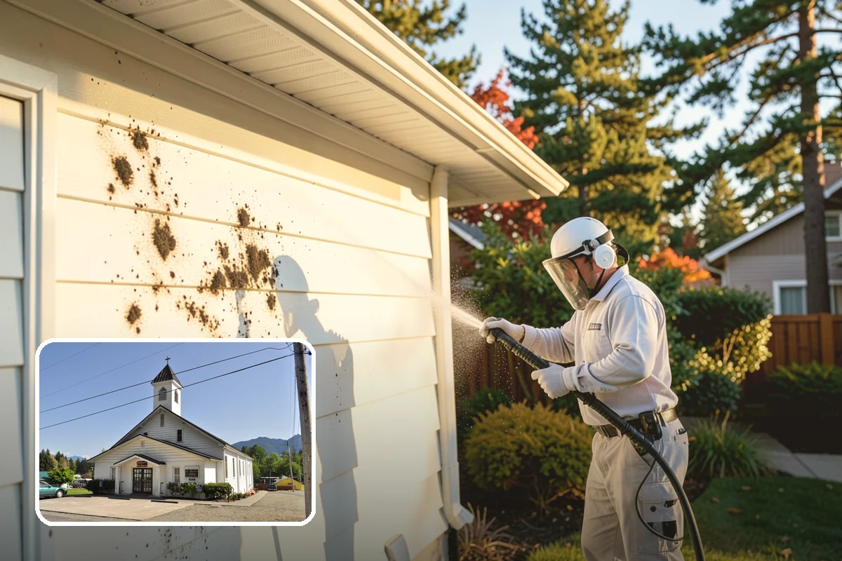 Carport Cleaning in Concrete, Skagit County, WA - Clears moss and algae from posts and overhead framing