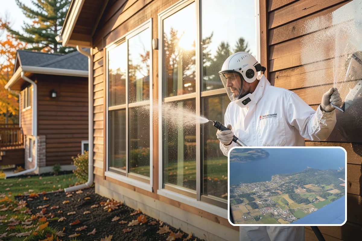 Carport Cleaning in Coupeville, Island County, WA - Clears moss and algae from posts and overhead framing