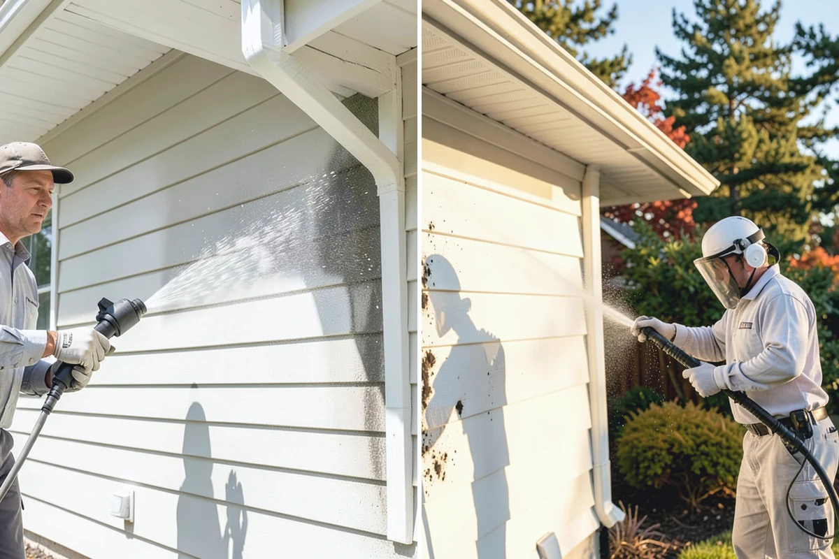 Carport Cleaning in Coupeville, Island County, WA - Blow out accumulated leaves and needles from roof and corners