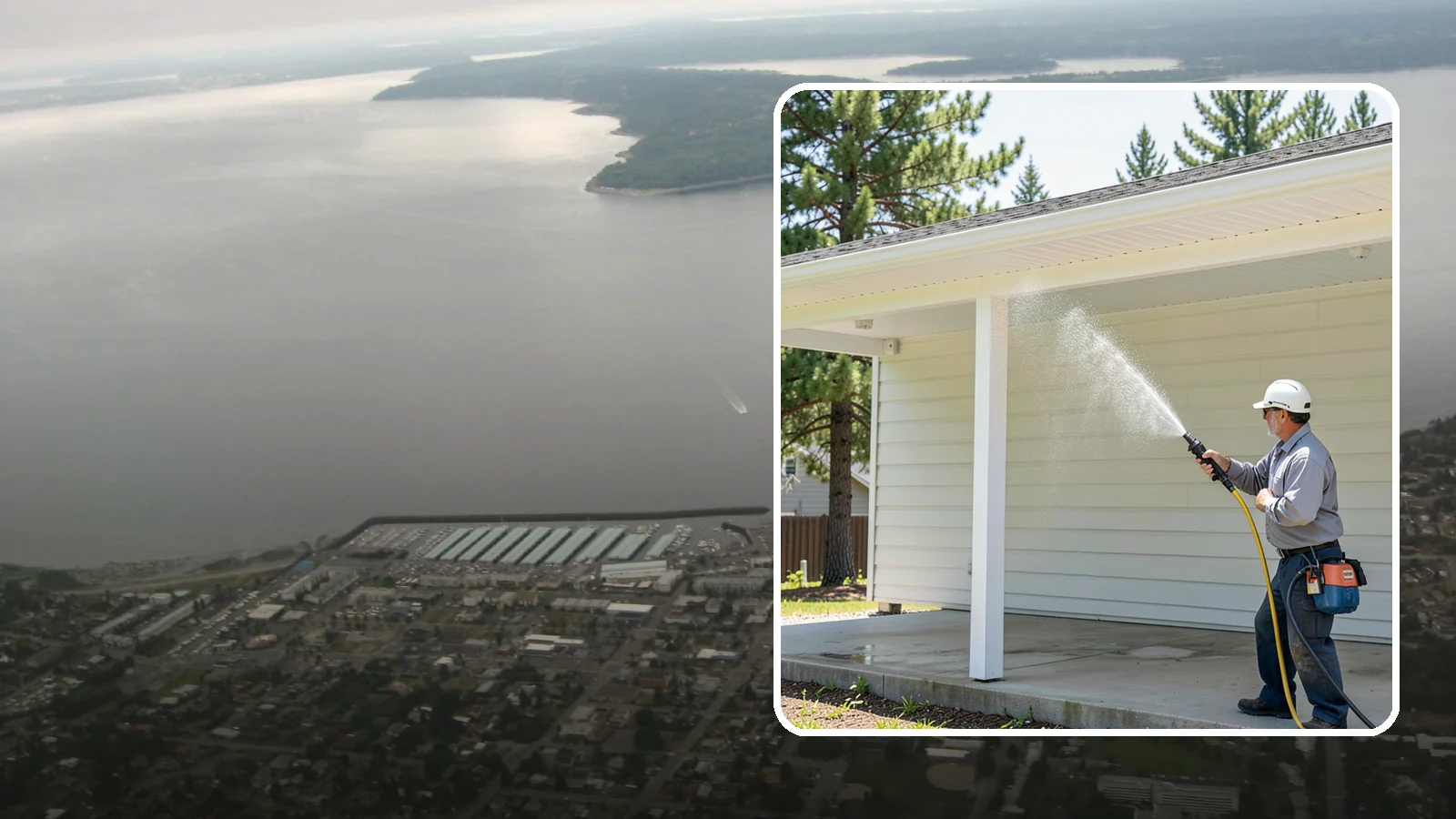 Carport Cleaning in Des Moines, King County, WA - We wash carport posts, roofing, and slab so the open structure stops trapping moss, mud, and dripping tree sap.