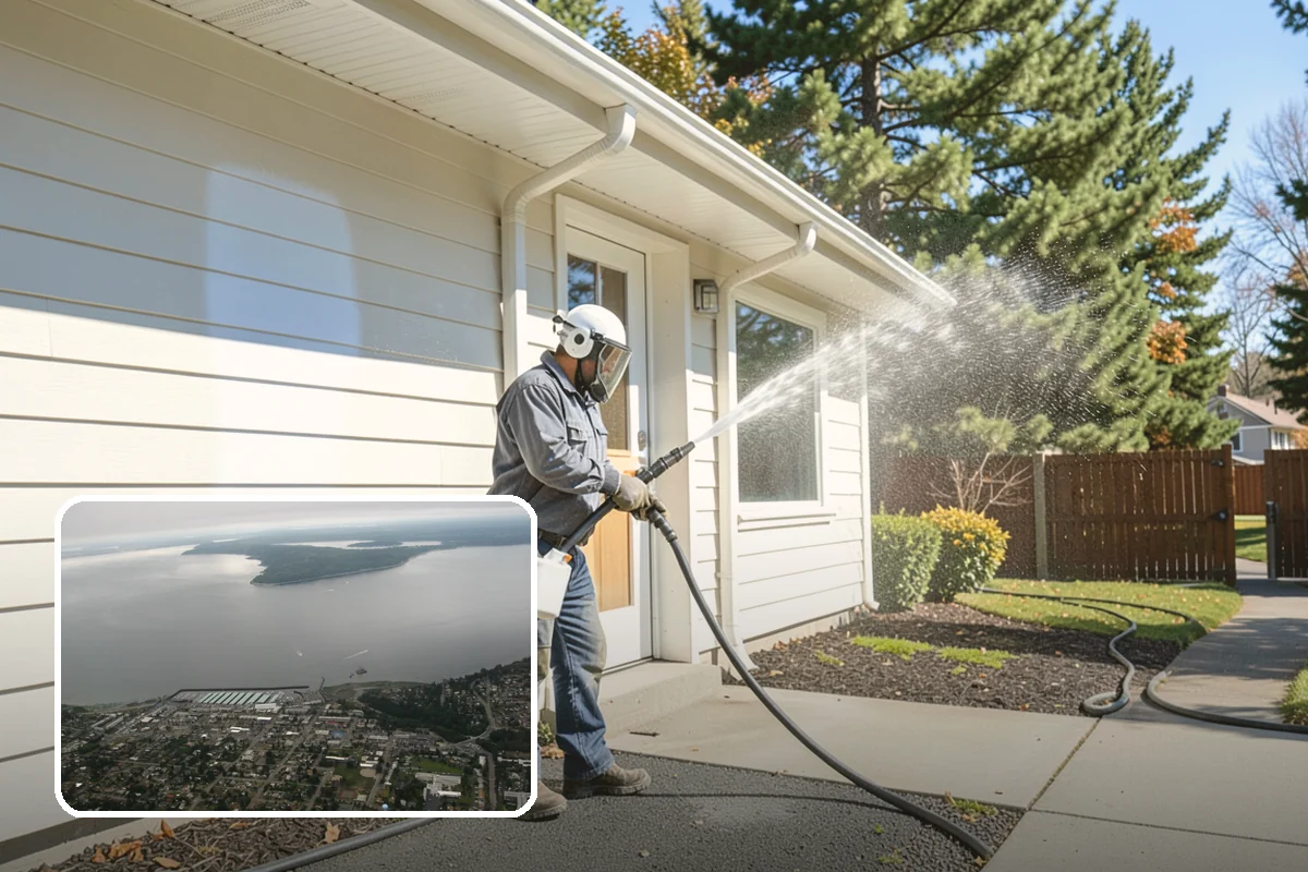 Carport Cleaning in Des Moines, King County, WA - Clears moss and algae from posts and overhead framing