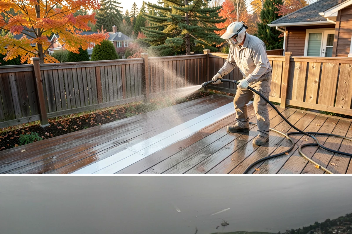 Carport Cleaning in Des Moines, King County, WA - Plan carport cleaning for the drier summer months when the framing can fully dry and moss treatment lasts longest.