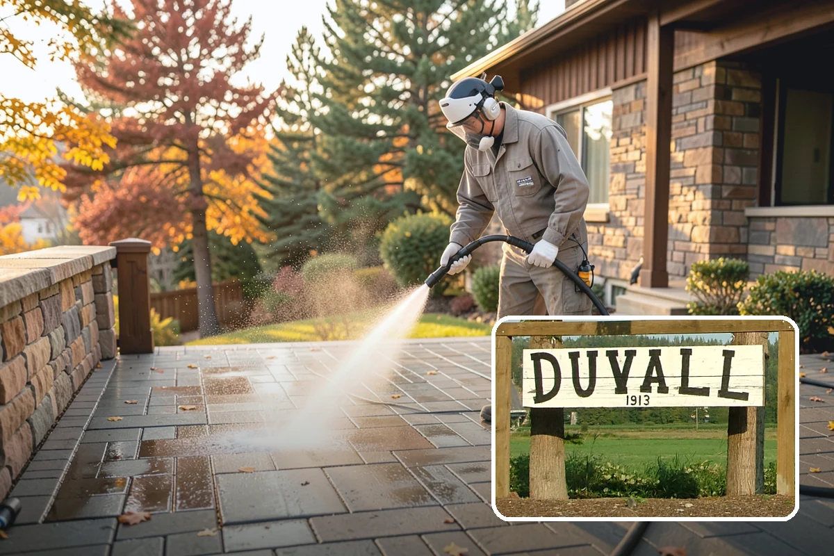 Carport Cleaning in Duvall, King County, WA - Clears moss and algae from posts and overhead framing
