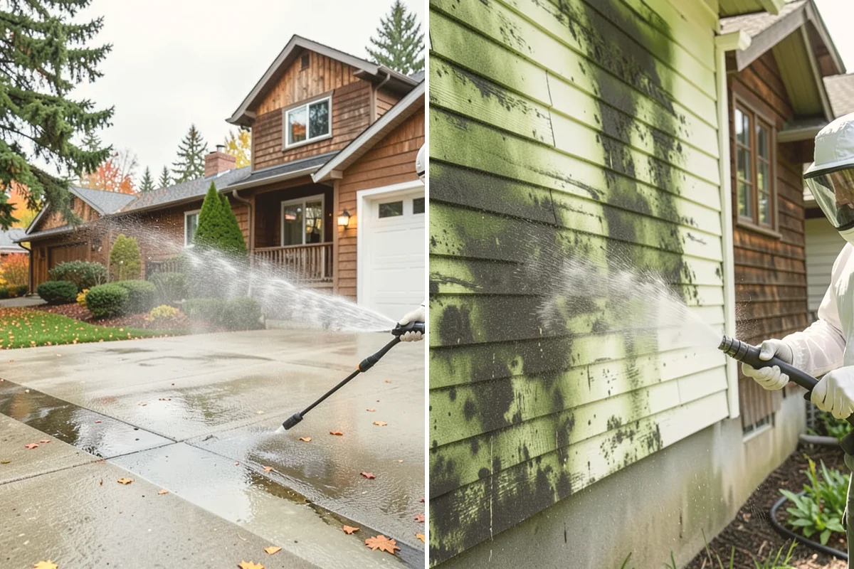 Carport Cleaning in Eatonville, Pierce County, WA - Blow out accumulated leaves and needles from roof and corners