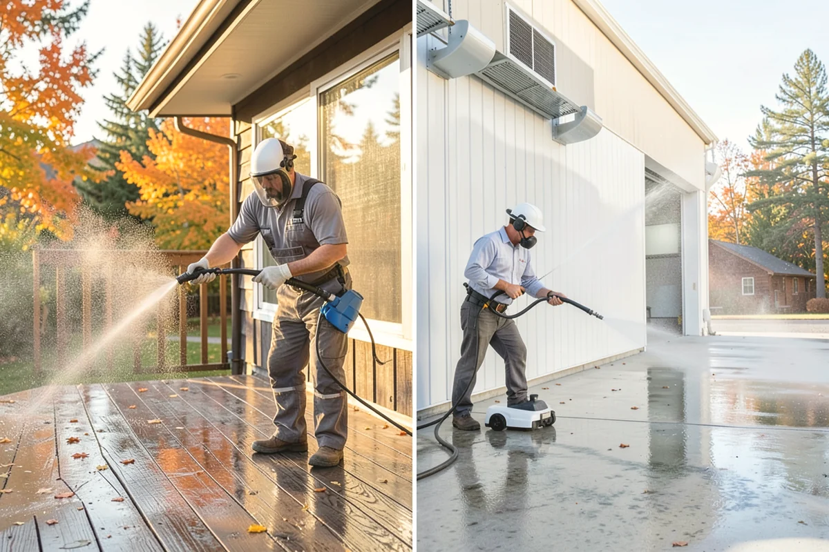 Carport Cleaning in Edgewood, Pierce County, WA - Blow out accumulated leaves and needles from roof and corners