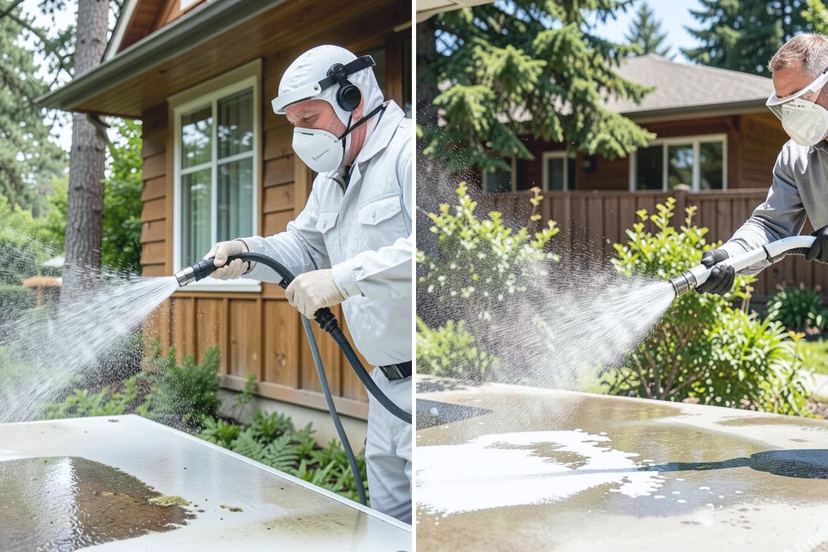 Carport Cleaning in Gold Bar, Snohomish County, WA - Blow out accumulated leaves and needles from roof and corners