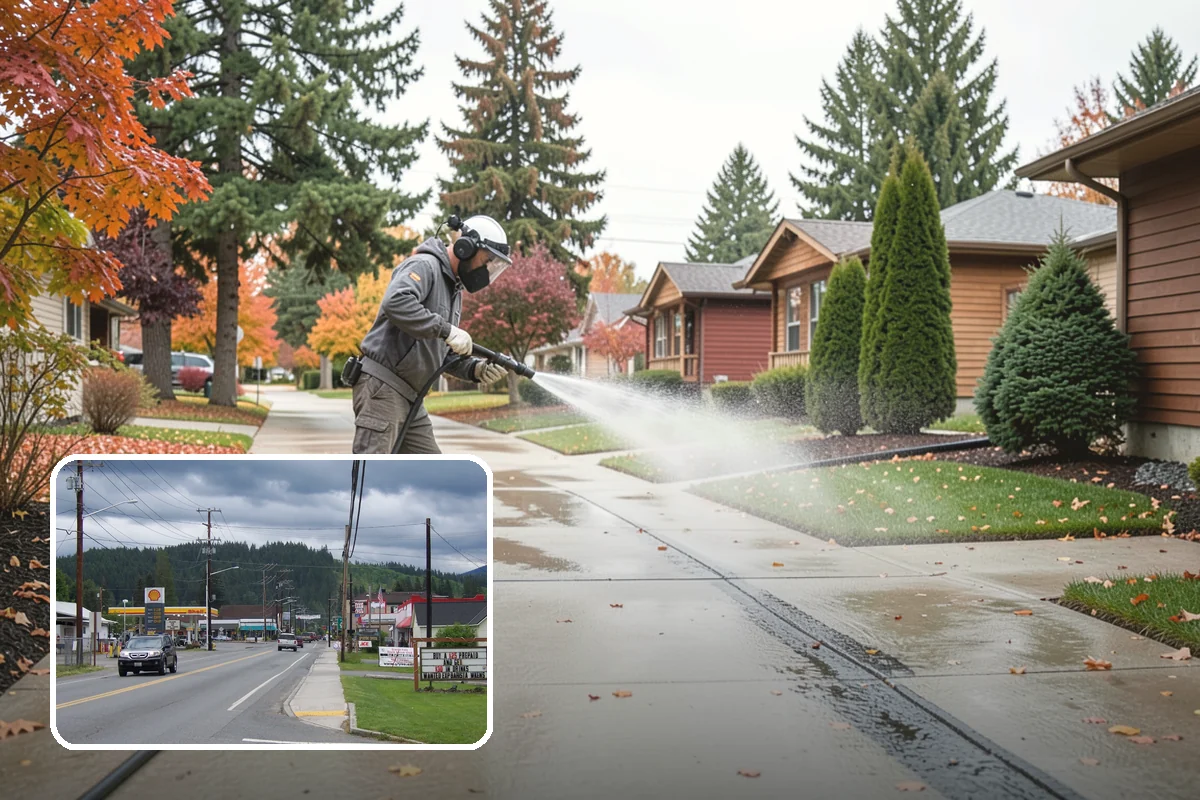 Carport Cleaning in Granite Falls, Snohomish County, WA - Clears moss and algae from posts and overhead framing