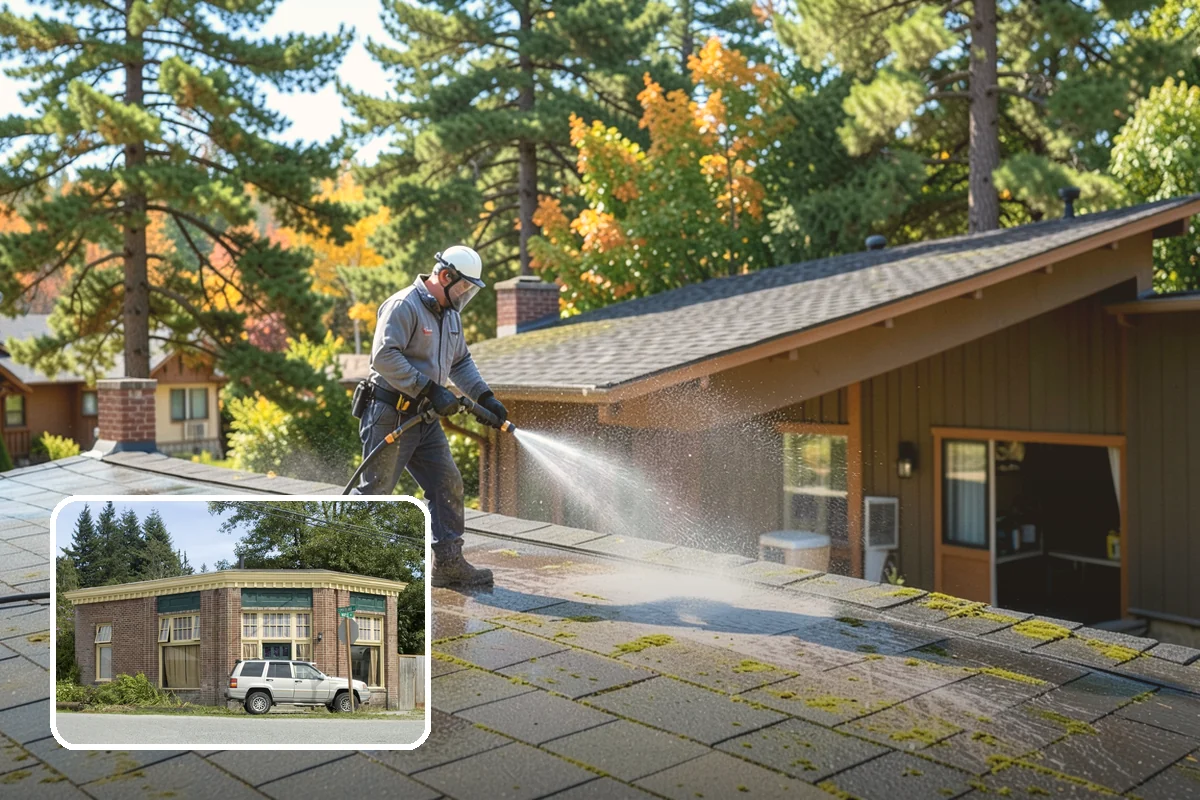 Carport Cleaning in Hamilton, Skagit County, WA - Clears moss and algae from posts and overhead framing