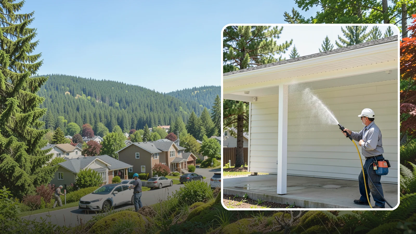 Carport Cleaning in Index, Snohomish County, WA - We wash carport posts, roofing, and slab so the open structure stops trapping moss, mud, and dripping tree sap.