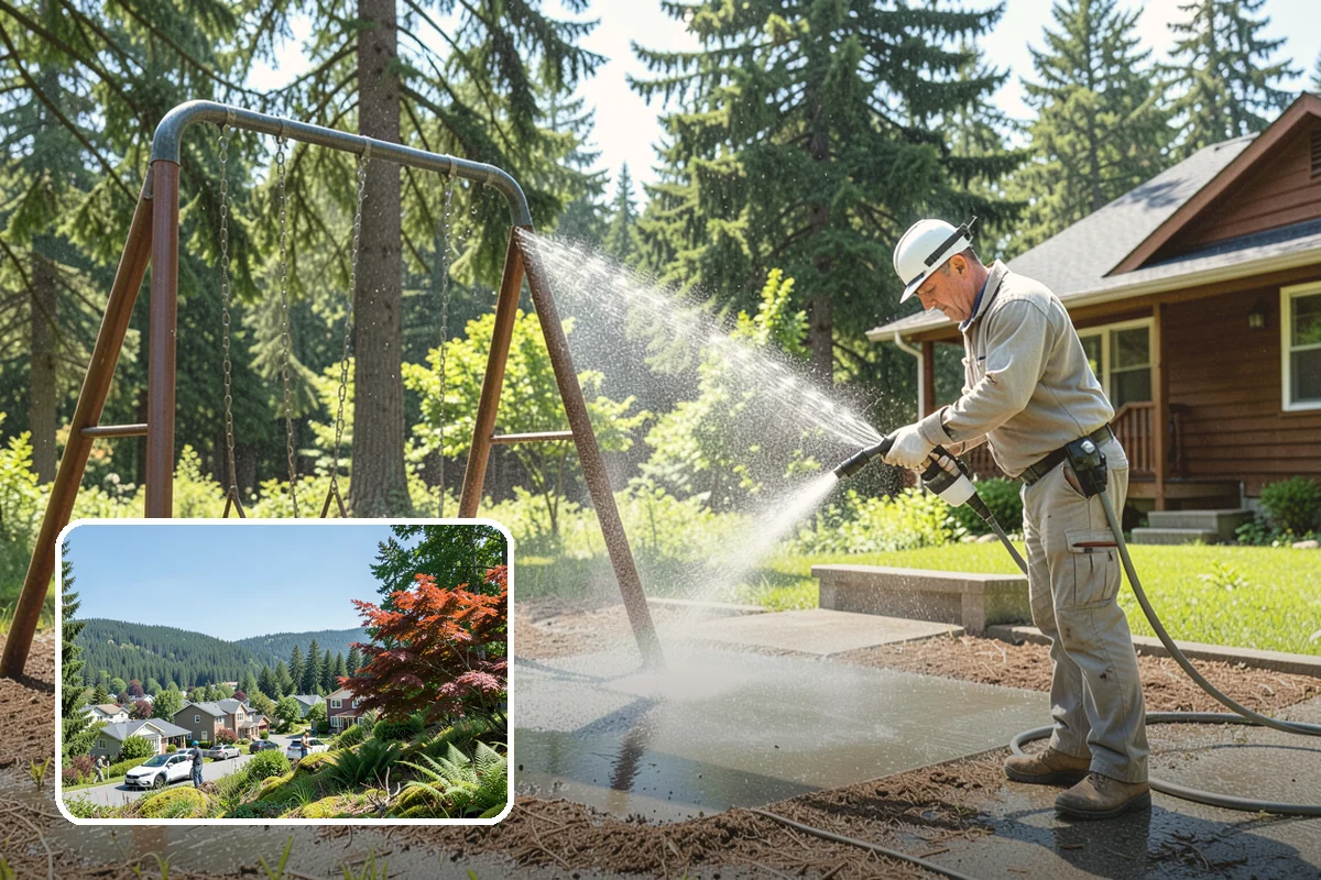 Carport Cleaning in Index, Snohomish County, WA - Clears moss and algae from posts and overhead framing