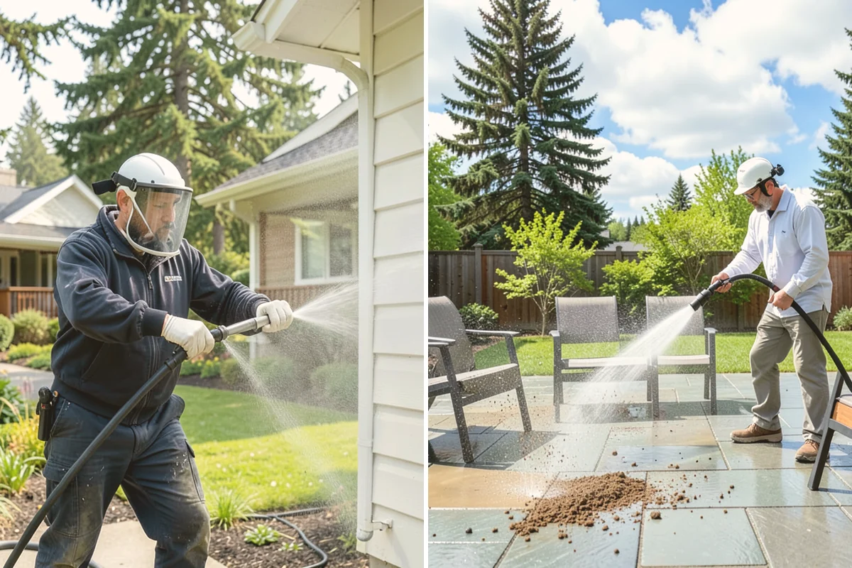 Carport Cleaning in Index, Snohomish County, WA - Blow out accumulated leaves and needles from roof and corners
