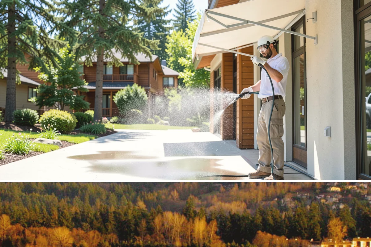 Carport Cleaning in Kenmore, King County, WA - Plan carport cleaning for the drier summer months when the framing can fully dry and moss treatment lasts longest.