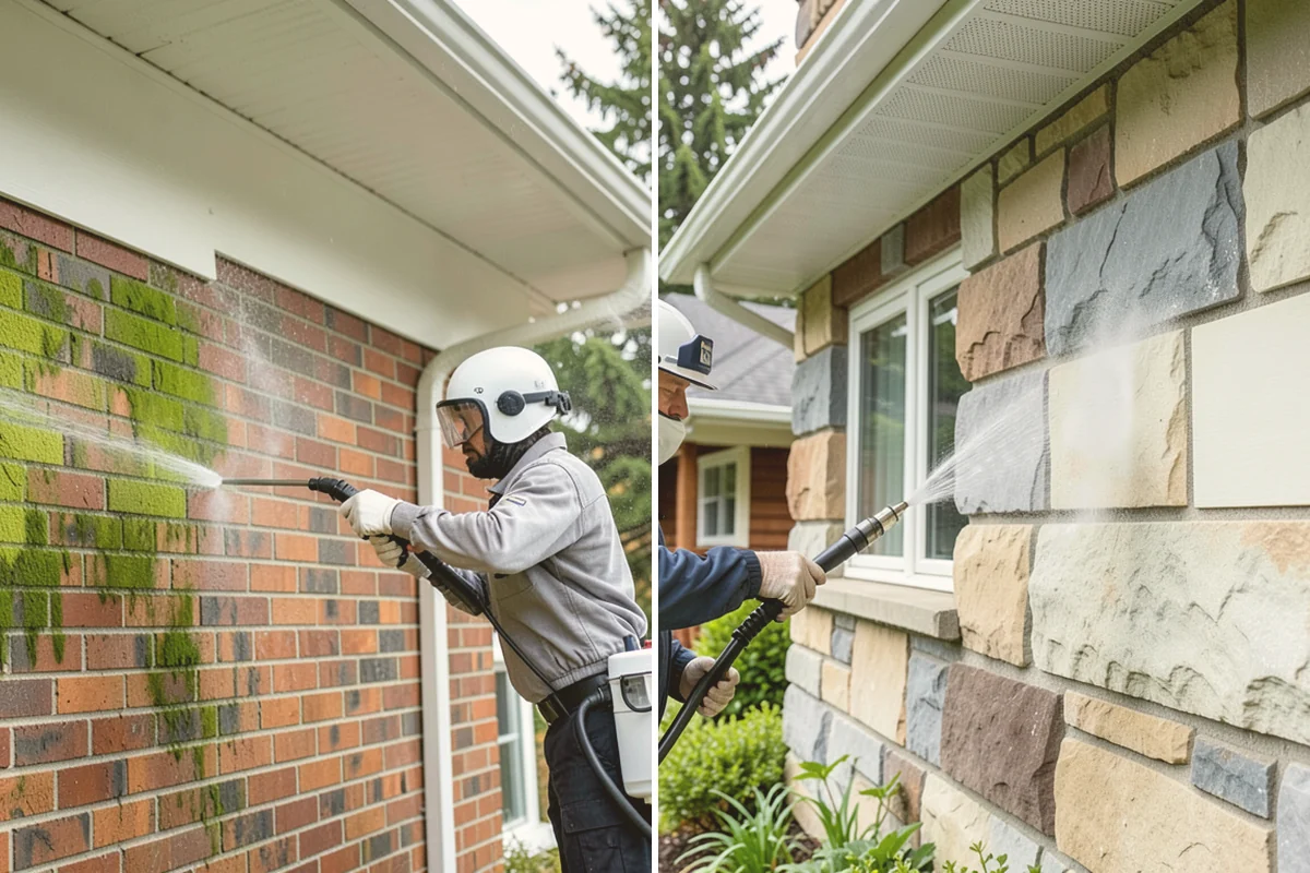 Carport Cleaning in Kent, King County, WA - Blow out accumulated leaves and needles from roof and corners