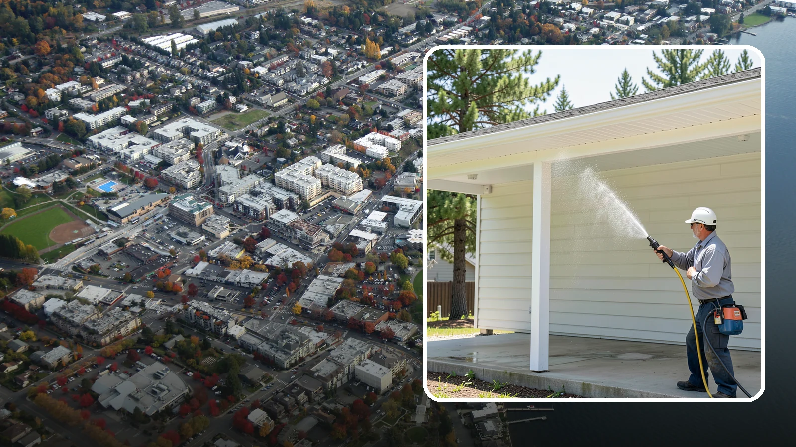 Carport Cleaning in Kirkland, King County, WA - We wash carport posts, roofing, and slab so the open structure stops trapping moss, mud, and dripping tree sap.