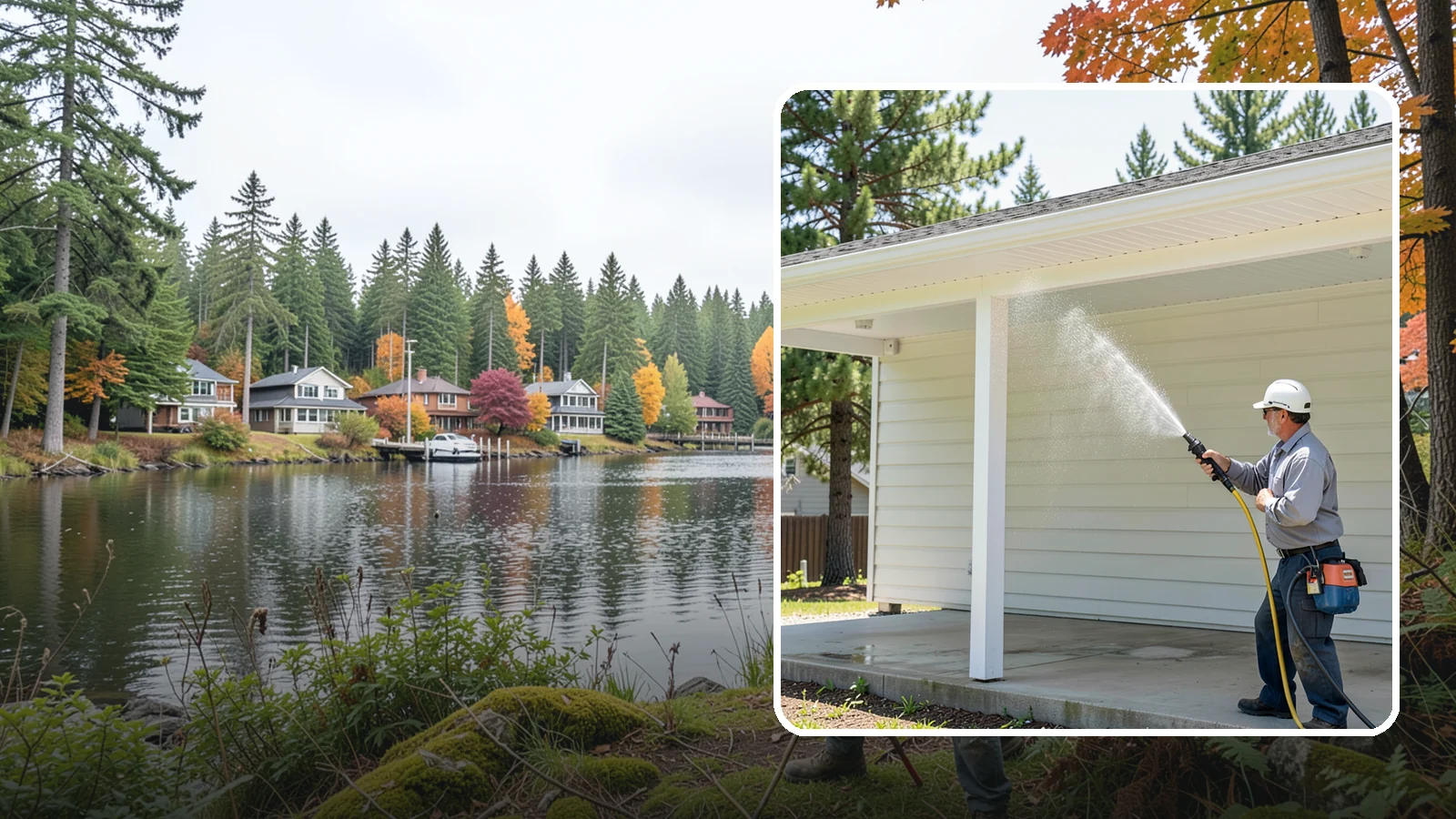 Carport Cleaning in La Conner, Skagit County, WA - We wash carport posts, roofing, and slab so the open structure stops trapping moss, mud, and dripping tree sap.