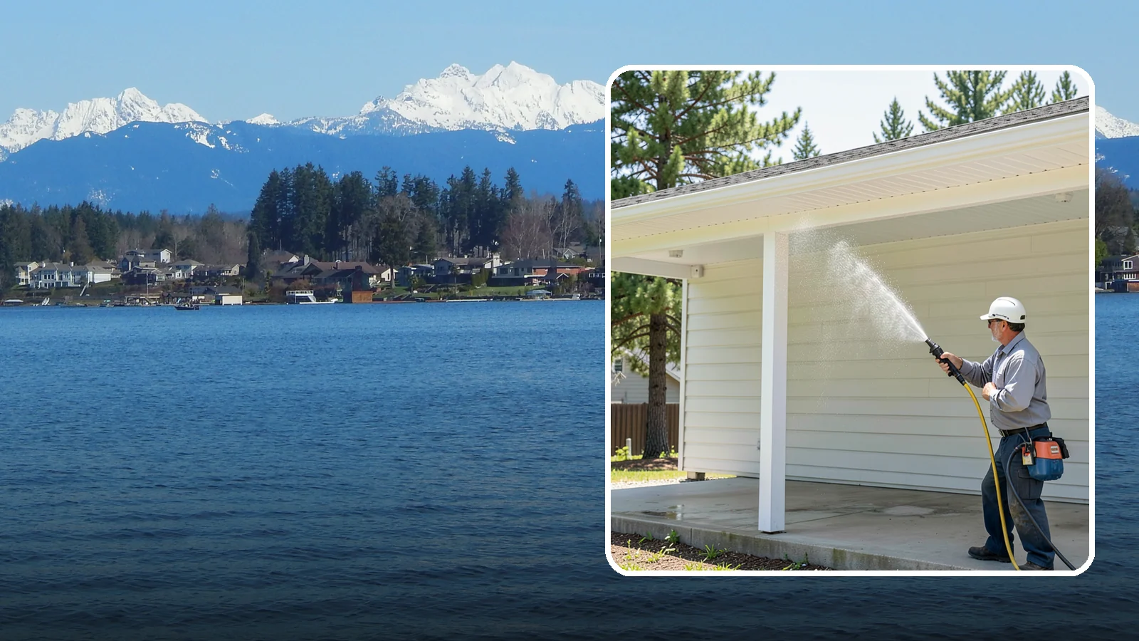 Carport Cleaning in Lake Stevens, Snohomish County, WA - We wash carport posts, roofing, and slab so the open structure stops trapping moss, mud, and dripping tree sap.