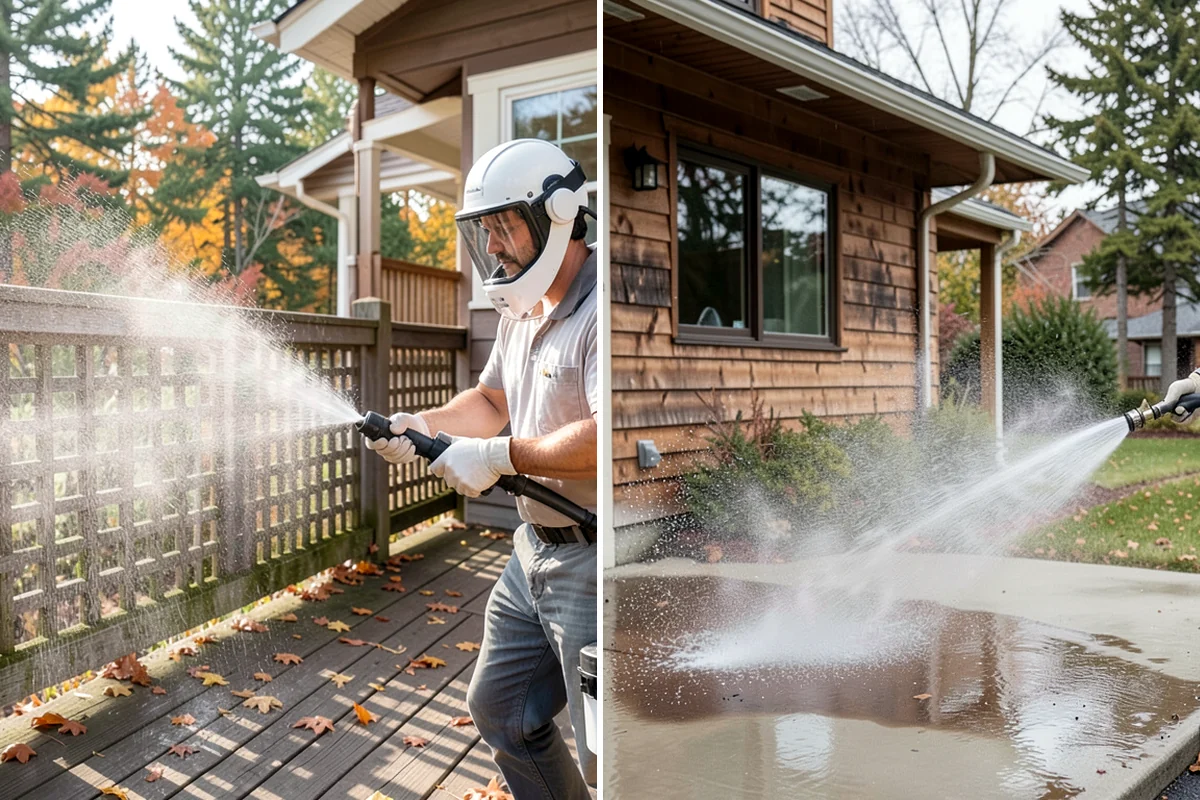 Carport Cleaning in Lakewood, Pierce County, WA - Blow out accumulated leaves and needles from roof and corners