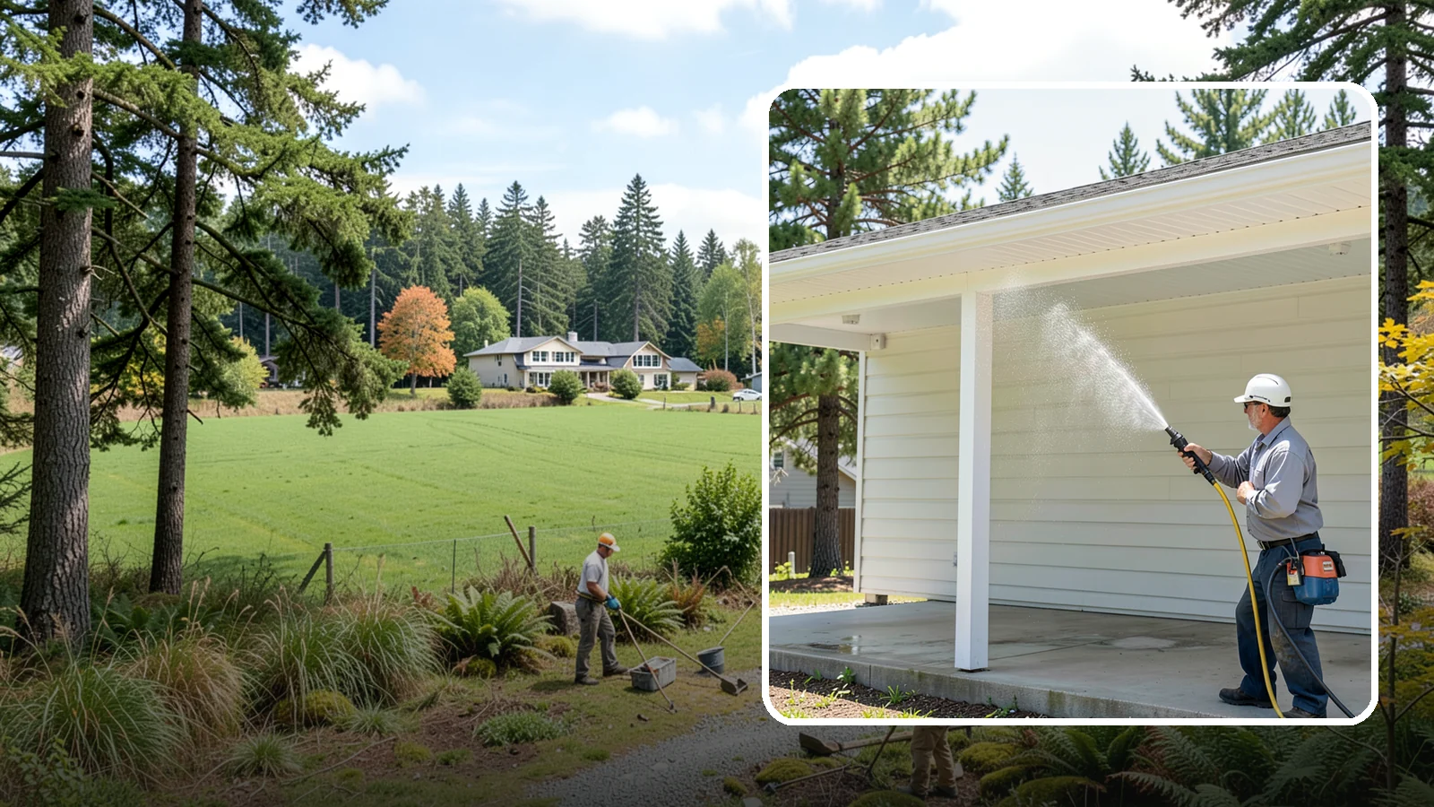 Carport Cleaning in Lyman, Skagit County, WA - We wash carport posts, roofing, and slab so the open structure stops trapping moss, mud, and dripping tree sap.