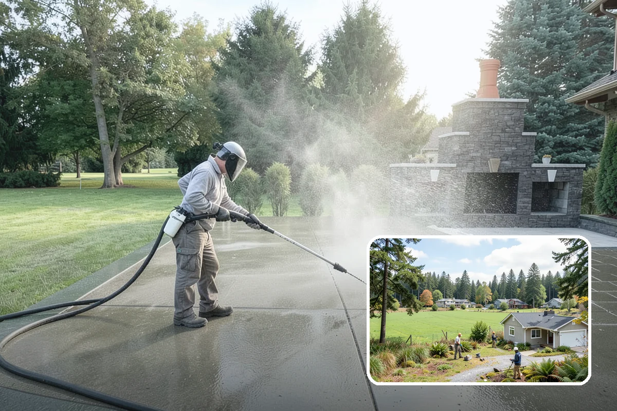 Carport Cleaning in Lyman, Skagit County, WA - Clears moss and algae from posts and overhead framing