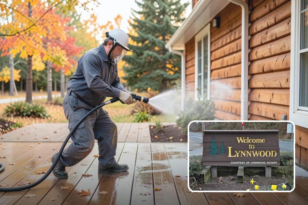 Carport Cleaning in Lynnwood, Snohomish County, WA - Clears moss and algae from posts and overhead framing