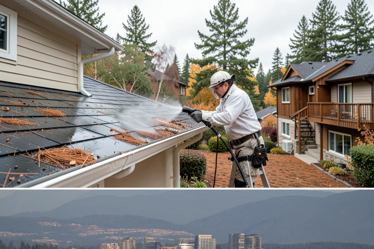 Carport Cleaning in Medina, King County, WA - Plan carport cleaning for the drier summer months when the framing can fully dry and moss treatment lasts longest.
