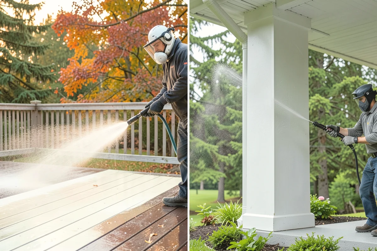 Carport Cleaning in Mill Creek, Snohomish County, WA - Blow out accumulated leaves and needles from roof and corners