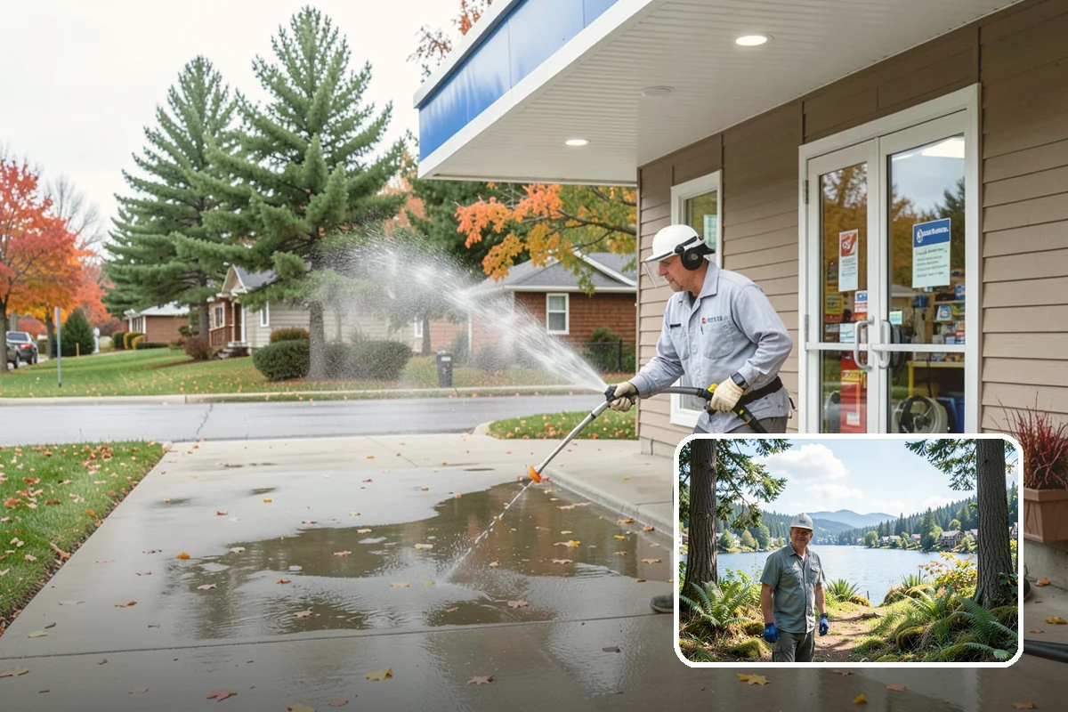 Carport Cleaning in Milton, King County, WA - Clears moss and algae from posts and overhead framing