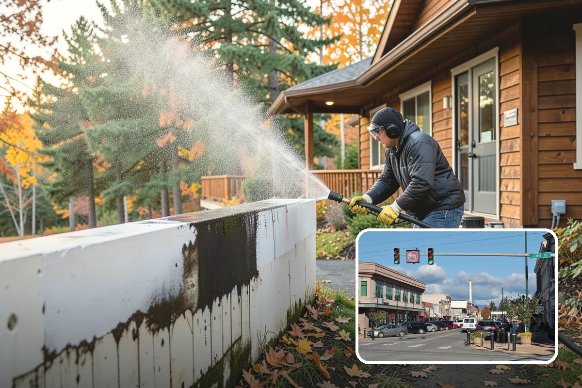 Carport Cleaning in Monroe, Snohomish County, WA - Clears moss and algae from posts and overhead framing
