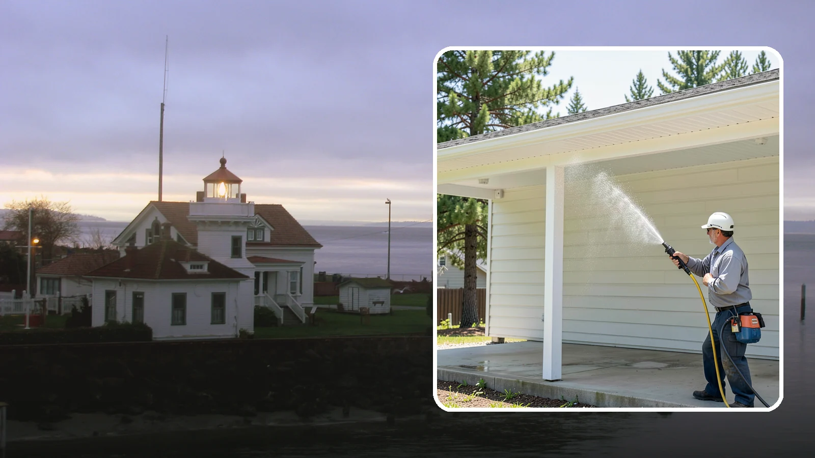 Carport Cleaning in Mukilteo, Snohomish County, WA - We wash carport posts, roofing, and slab so the open structure stops trapping moss, mud, and dripping tree sap.