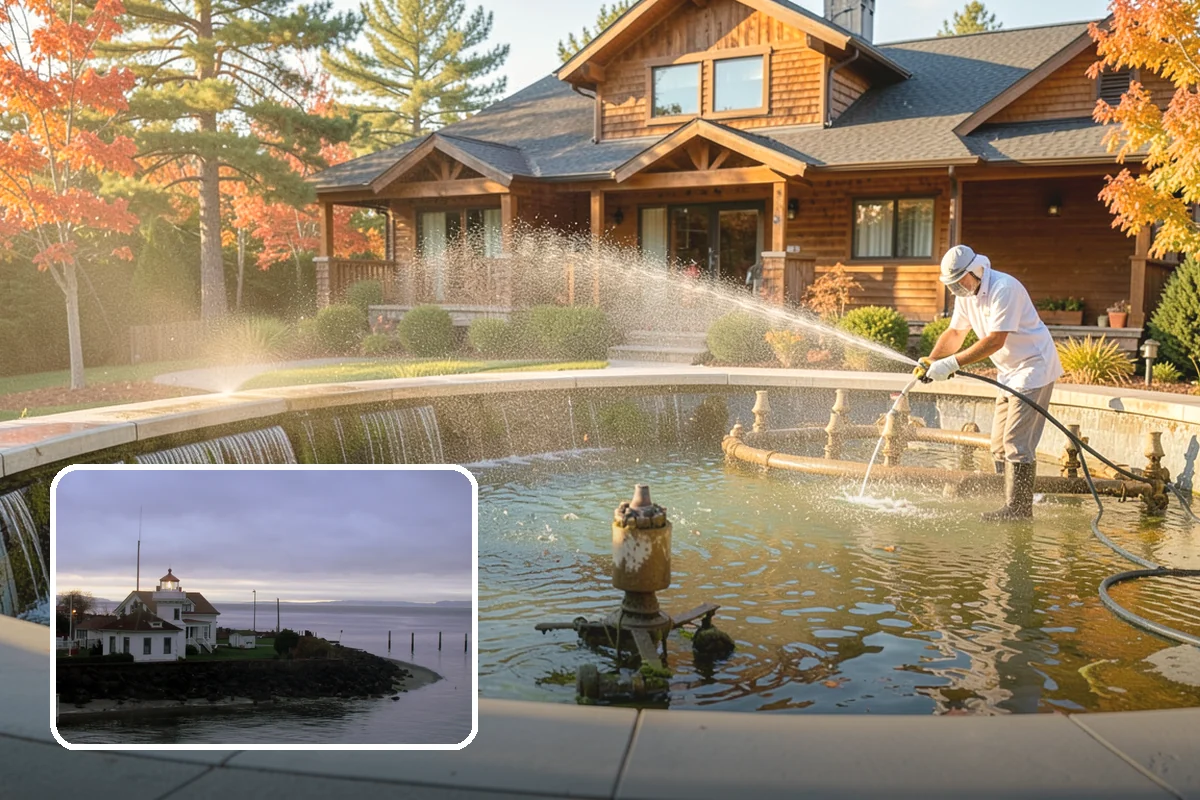 Carport Cleaning in Mukilteo, Snohomish County, WA - Clears moss and algae from posts and overhead framing