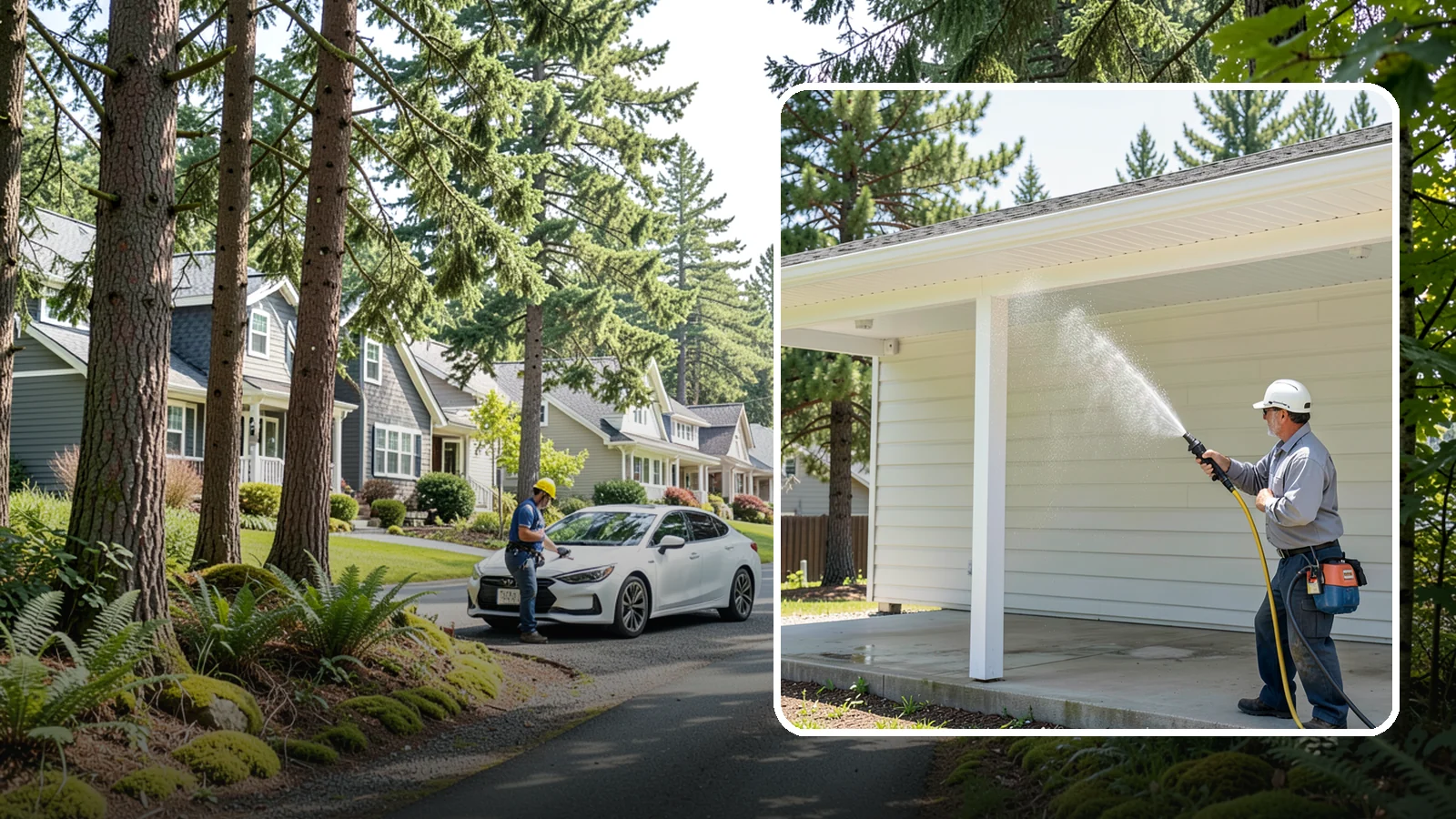 Carport Cleaning in Normandy Park, King County, WA - We wash carport posts, roofing, and slab so the open structure stops trapping moss, mud, and dripping tree sap.